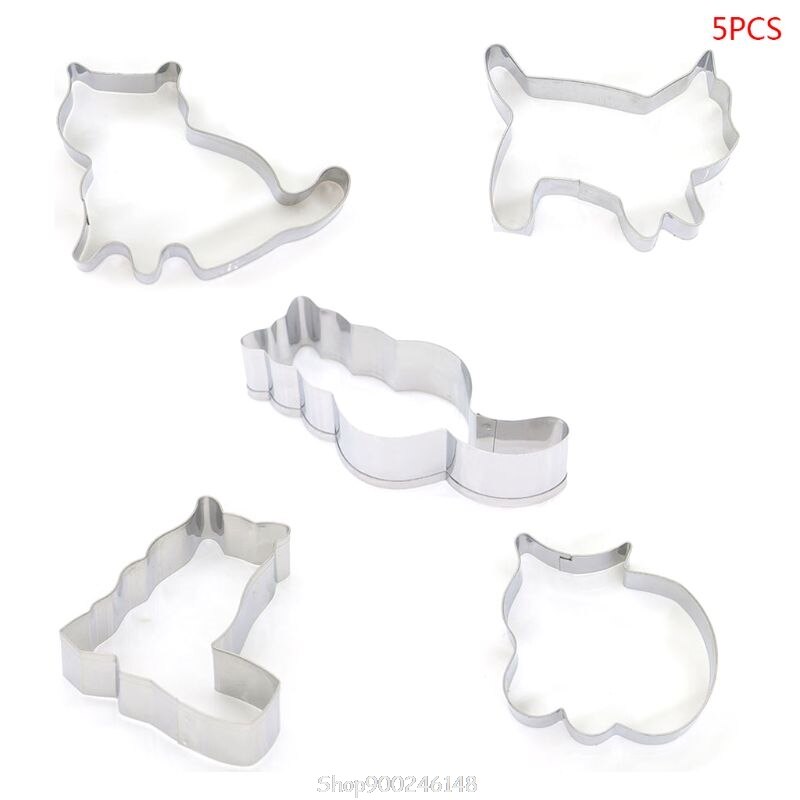 5 stk/sæt dyr kæledyr kat kage udstikker form 3d sukker kage kiks fondant kage bageform gør det selv dekorationsværktøj  s19 20: Default Title