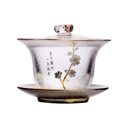 Service à thé japonais en verre Transparent Gaiwan, Gongfu, couvercle résistant à la chaleur: A