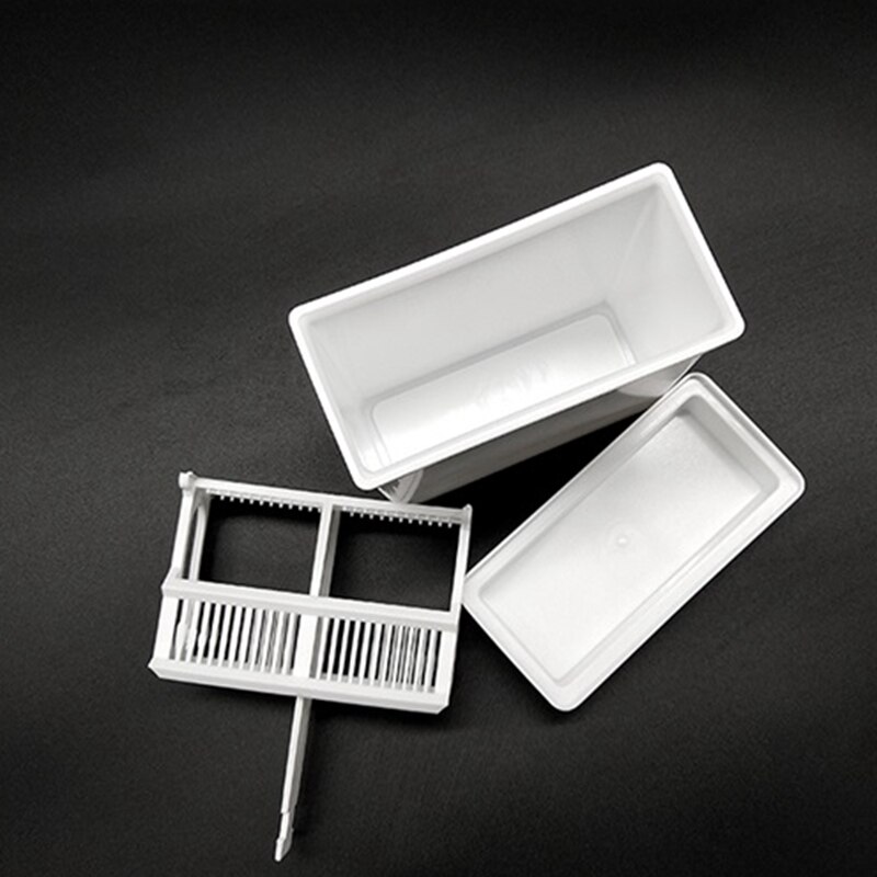 Lab White Plastic 24 Positions Slide Staining Jar Frame Box Rack Stand