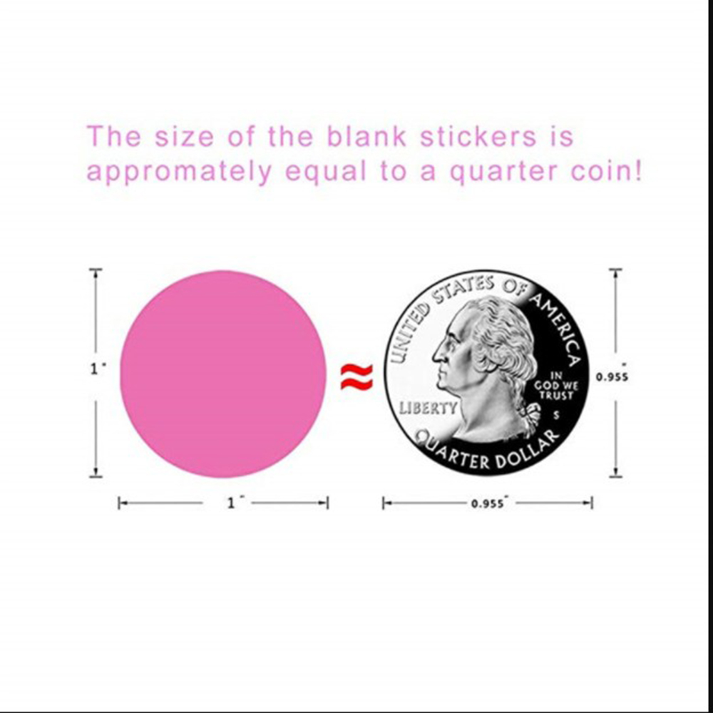 White code Round Stationery 1 Inch 500 Pcs /Roll Color Labels Stickers Chroma Label Stickers Mark stickers Dot Labels Stickers