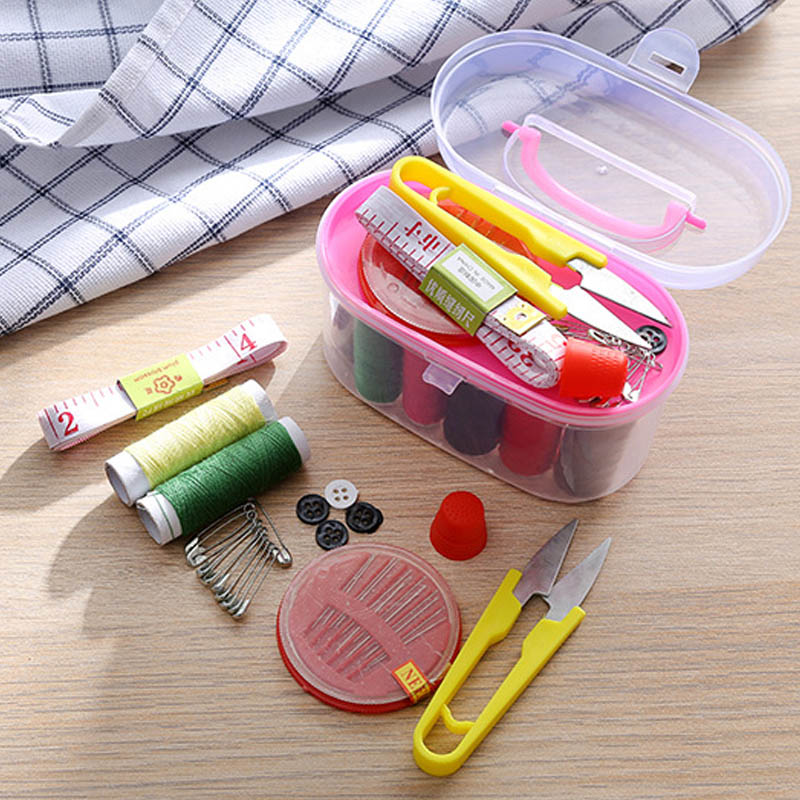 Juego de accesorios de tejido de punto, caja de costura de plástico multifunción, para sutura a mano, herramientas de tejido, Kit de costura para el hogar, 1 Juego