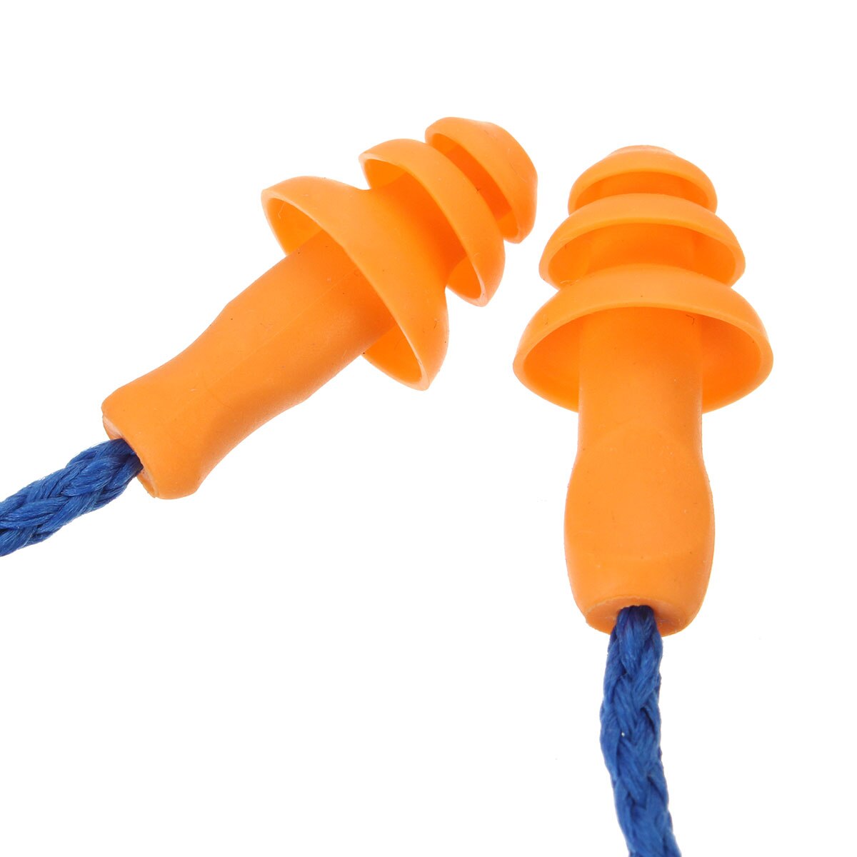 100 Uds suave silicona con cable tapones para los oídos Protector de oídos reutilizable protección auditiva auriculares con reducción de ruido orejera
