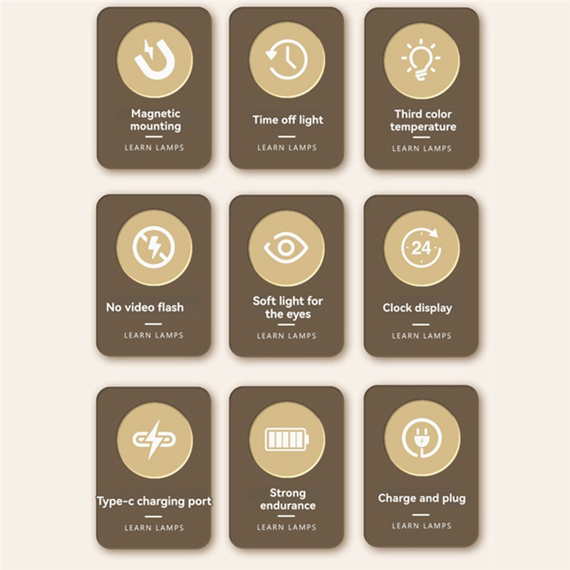 Schreibtischlampe mit magnetverschluss, LED-tischleuchte, usb-wiederaufladbar, stufenlos dimmbar, schrank-/kleiderschrank-nachtlicht (abkw)