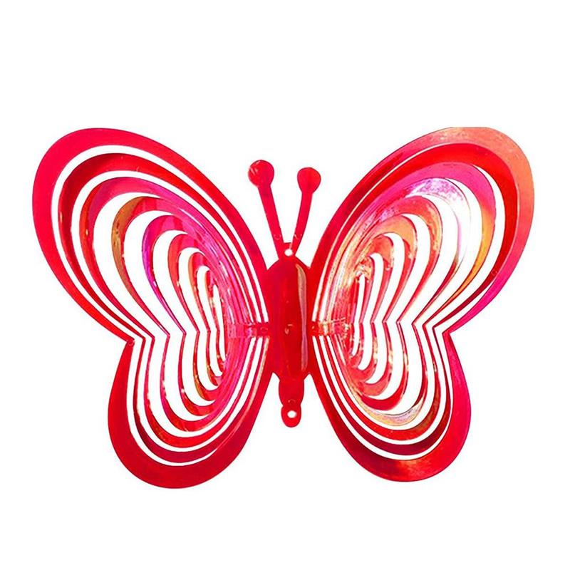 Wind Chimes Spinning Wind Chime for Outdoor Hanging Garden Balcony Balloon Butterfly and Bird Windmill Decoration: red