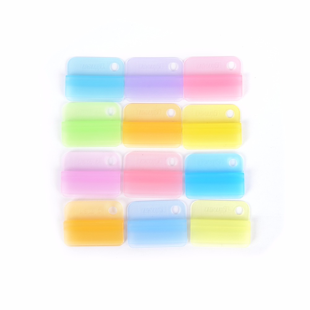 6pc Multi Color Transparent Paper Clips Protable Writing Photo Paper Clips Office Learning Supplies Planner File Dividers
