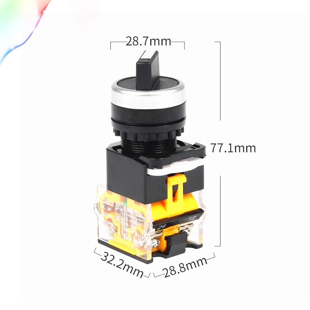 22mm LA38-11X2 Self-Momentary Selector Switch 1NO1NC 2 Positions Rotary Switches DPST 4 screws 10A400V Power Switch ON/OFF
