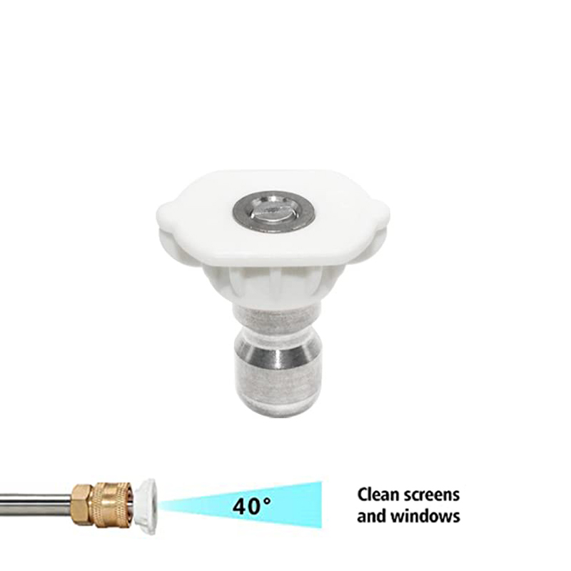 Boquilla de pulverización para lavadora de alta presión, conexión rápida de 1/4 ", 0 15 25 40 65 grados, punta para boquilla de jabón de riego, limpieza de jardín, 1 Uds.: Rosa