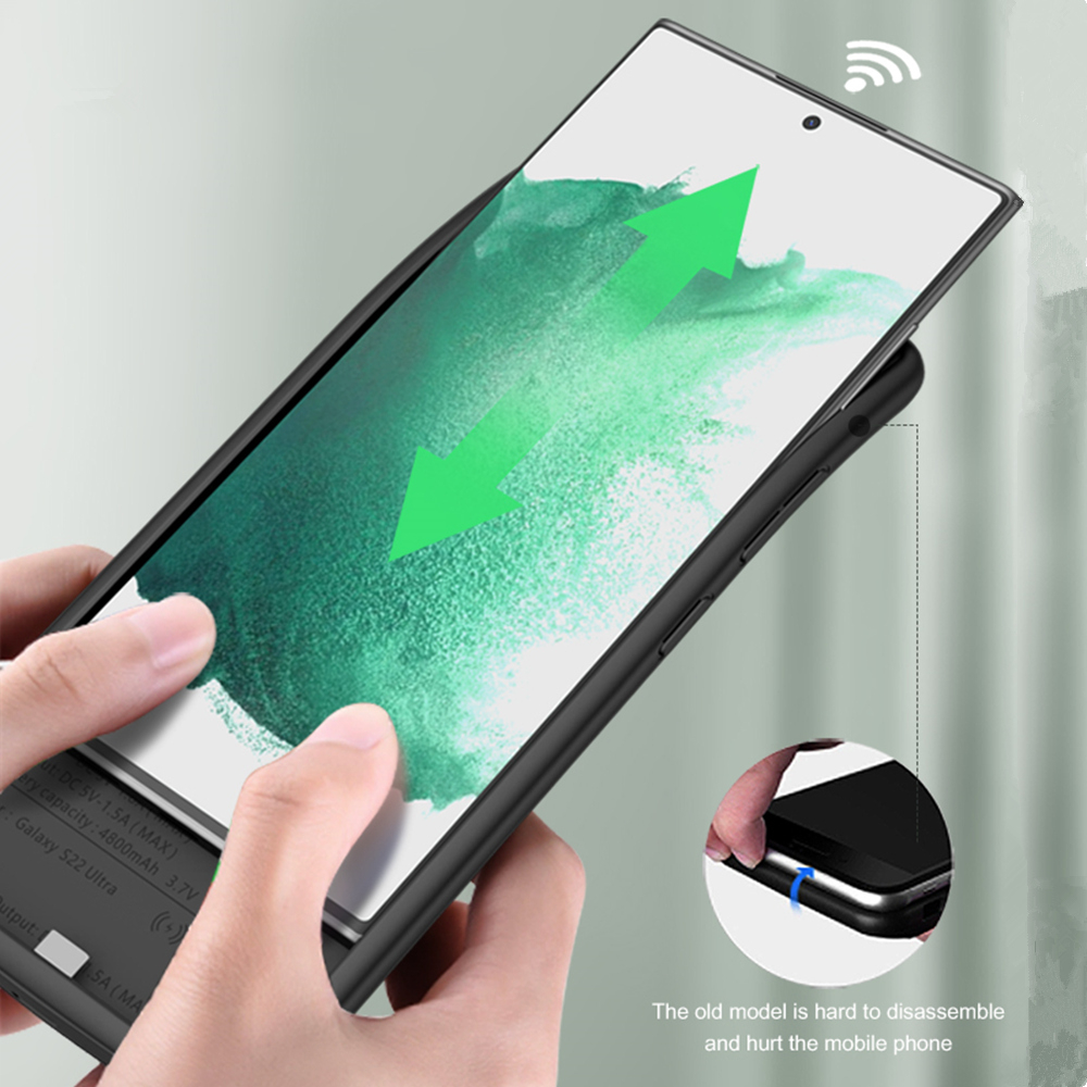 4800mAh Battery Charger Cases For Samsung Galaxy S22 Ultra S22+ S22 Plus Battery Cases 4700mAh Power Bank Cover For Samsung S22