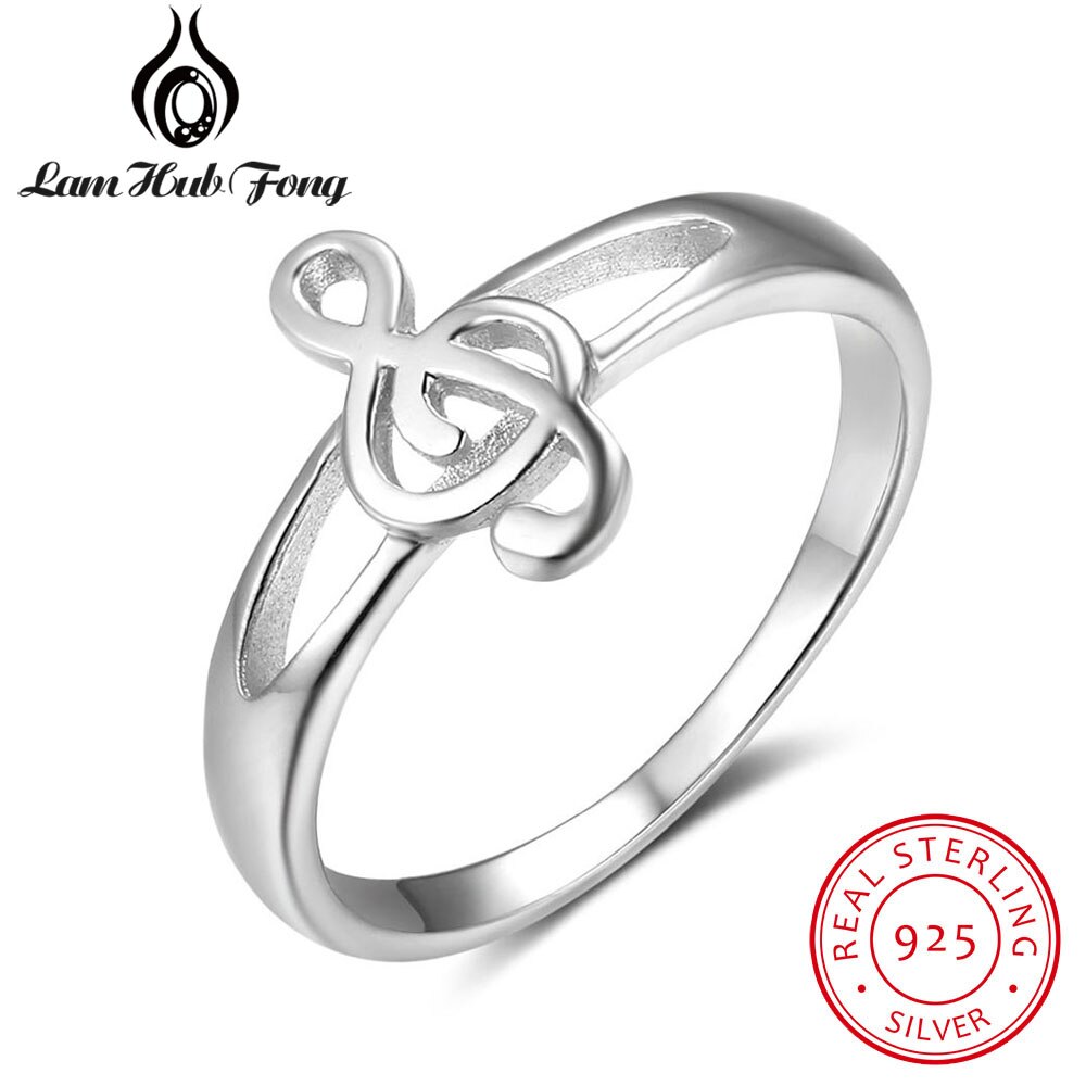 Cor de prata nota musical feminino anéis de dedo feminino para a moda feminina jóias tamanho 6 7 8 9 (lam hub fong)
