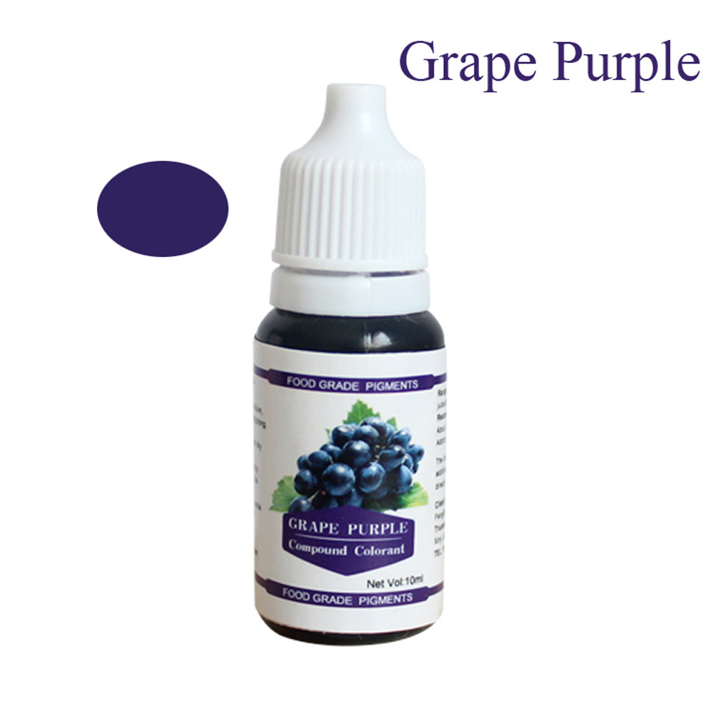 12 Kleuren 10Ml Macaron Ijs Cake Kleurstof Ingrediënten Cake Fondant Bakken Cake Eetbare Kleur Kleurstof Alimentaire: Grape Purple
