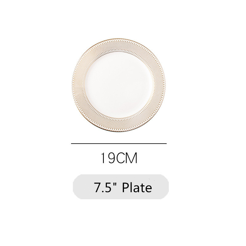 Western Steak Plate Dishes for restaurant scratch-resistant pendulum Fruit plate Square Plate Ceramic Dinner Plate Ceramic Plate: A  7.5 inch