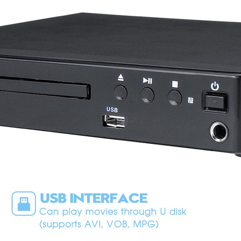 Hd dvd-spelare för tv med hdmi av-utgång innehåller hd med av-kabel usb-ingång video  mp4 mp3 cd usb med fjärrkontroll