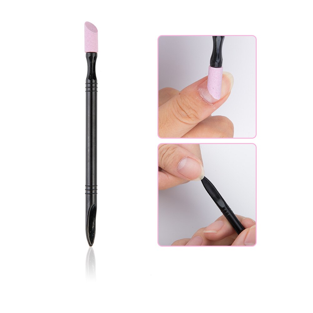 Dmoley Nail Cuticle Pusher Quartz Head Remover Washable Dead Skin Pusher Stick Pen Spoon Cut Manicure Care Nail Tools