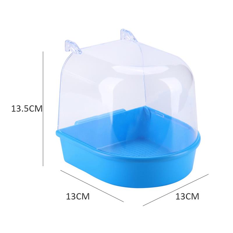 Caja de plástico para baño de aves, bañera, loro para periquito, pájaro amoroso, jaula para mascotas, cuenco colgante, periquito, baño de aves, 1 unidad