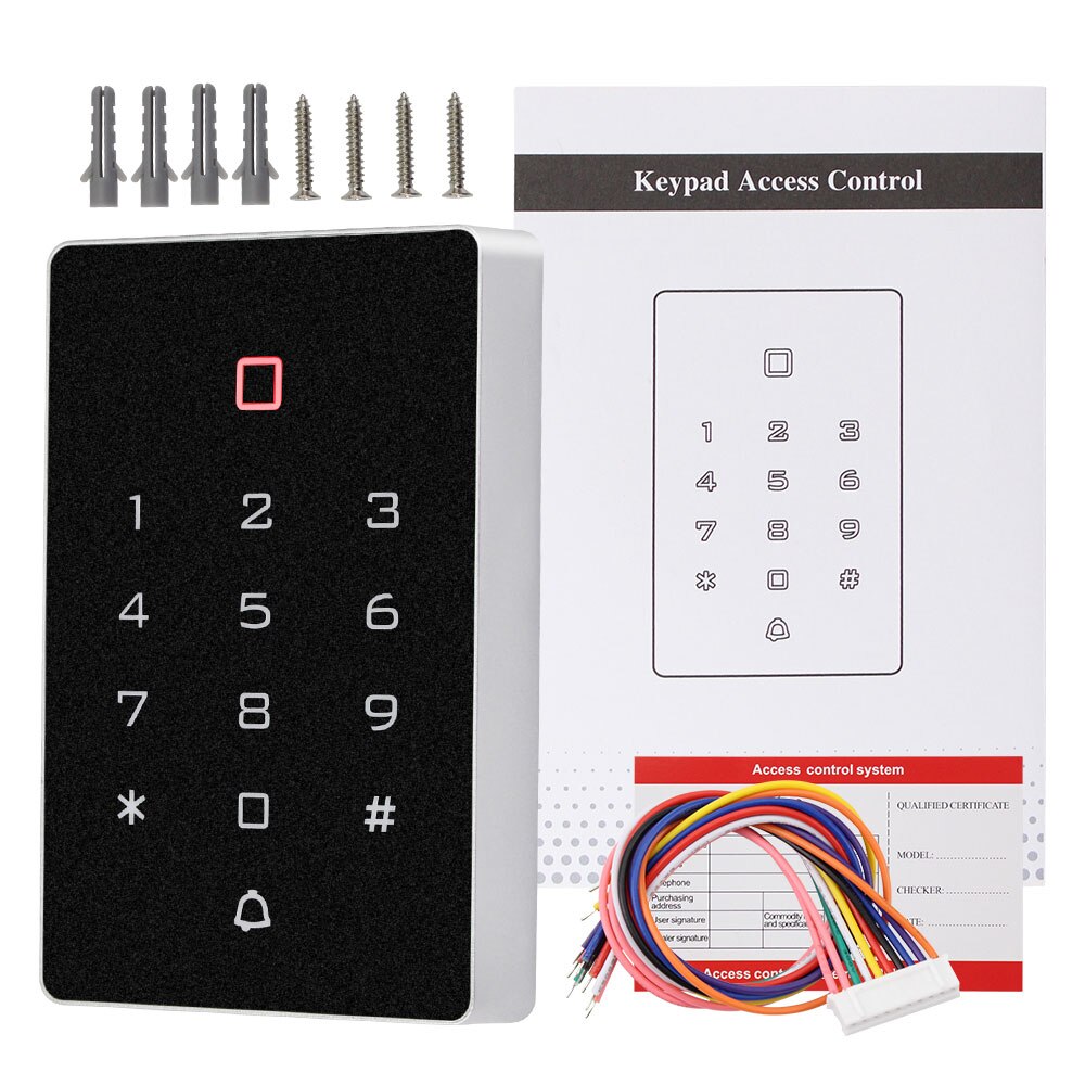 125KHz RFID Keyboard Access Control Keypad Card Reader Door Opener 10pcs EM4100 RFID Keyfobs for Door Access Control System