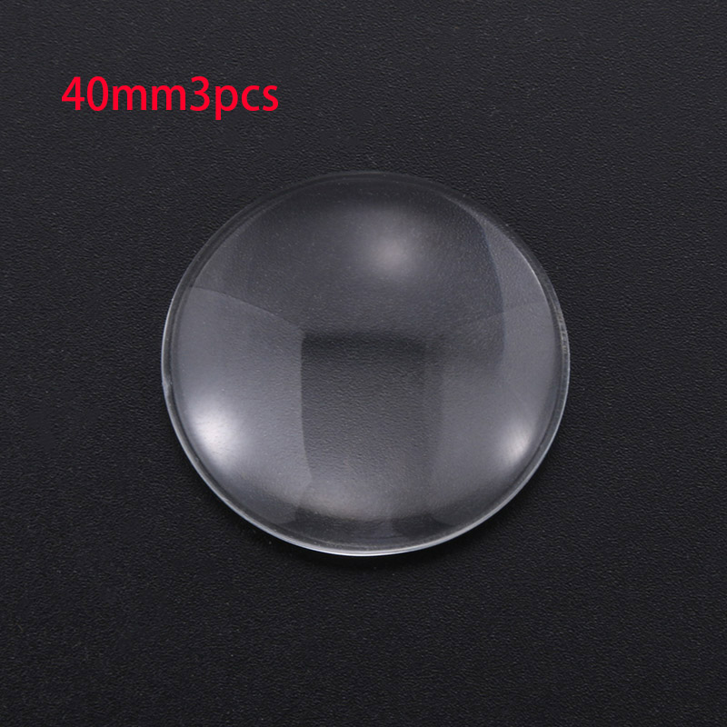 8/10/12/14/16/18/20/25/30/35/40/45/50 Round Flat Back Clear Glass Cabochon, , Cabochon Cameo For Diy Jewelry Making: 40mm3pcs