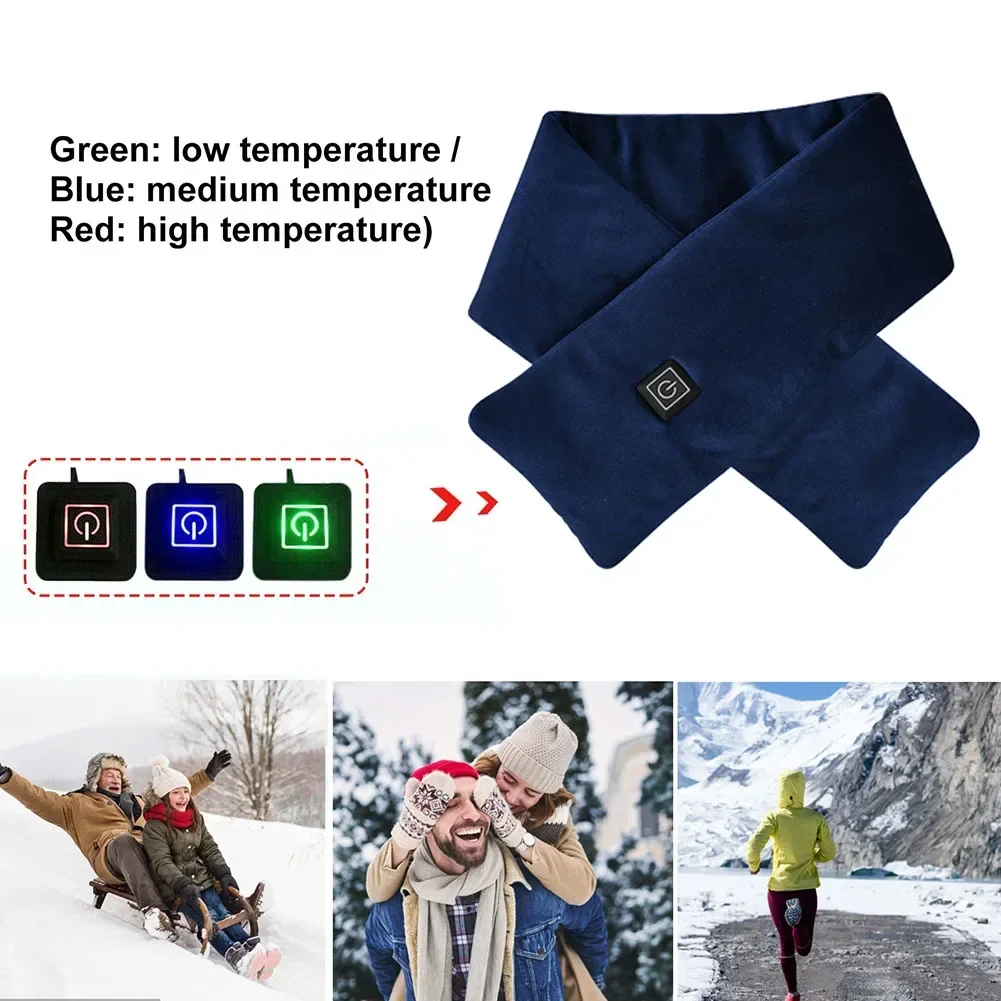 Winter Beheizter Halswärmer USB Aufladbare Damen Herren Halswärmer 3-stufiger beheizter Wärmer Schal Nackenstütze Wärmer Lätzchen Beheizter Schal