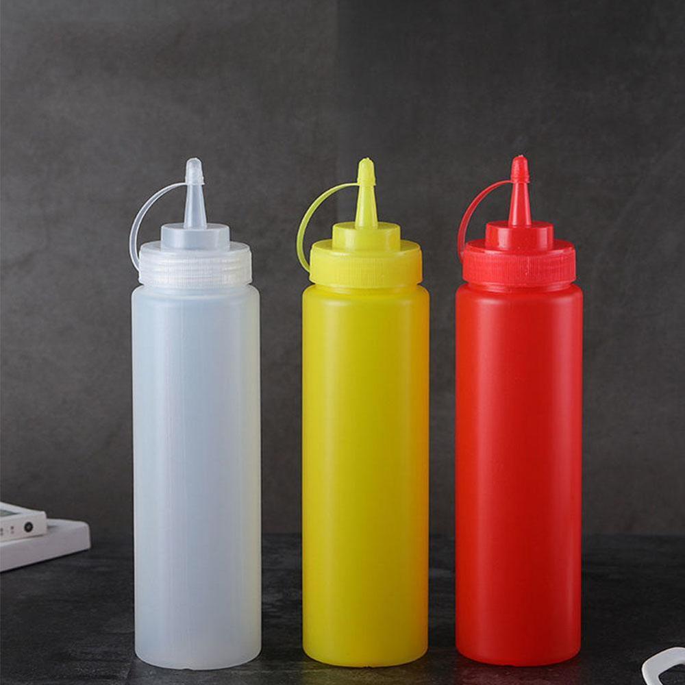 Plastic Needle-nosed Salad Dressing Squeeze Bottle Ketchup Durable Mustard Condiment Dispenser Bottles Kitchen Accessories