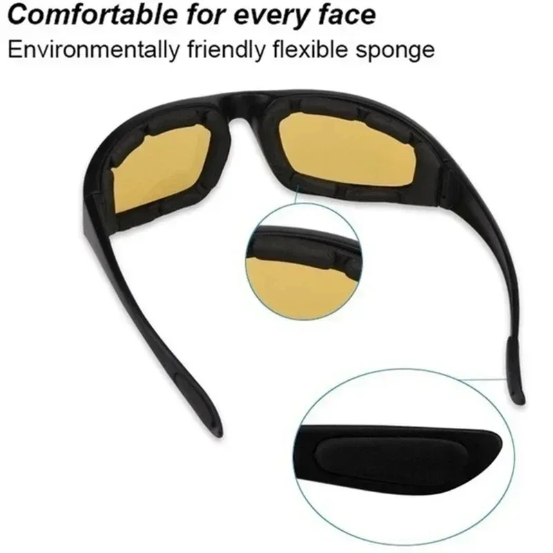 Gafas de motocicleta gafas de sol polarizadas protección contra la radiación UV gafas de caza gafas de Moto a prueba de viento escudo de montar equipo deportivo