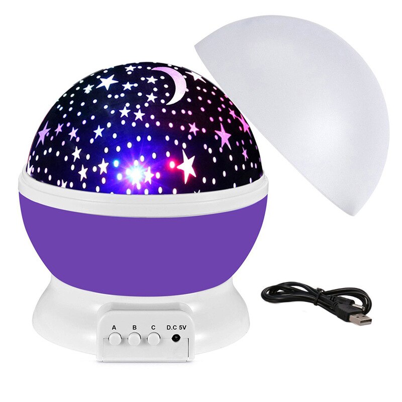 Hemel projector ster maan melkweg nachtlampje voor kinderen kinderkamer decoratie projector roterende kinderkamer nachtlampje led babylamp: 6