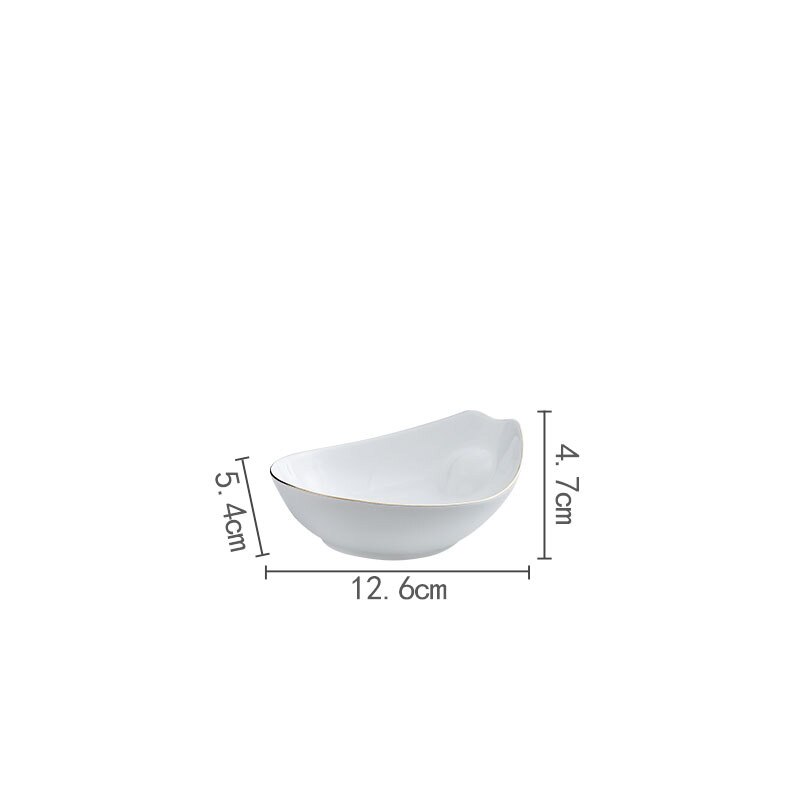 Creativity Golden Stroke Plates and Bowls Restaurant Hotel Salad Bowl Steak Spaghetti Dinner Plates Serving Tray Home Tableware: 6 inch bowl