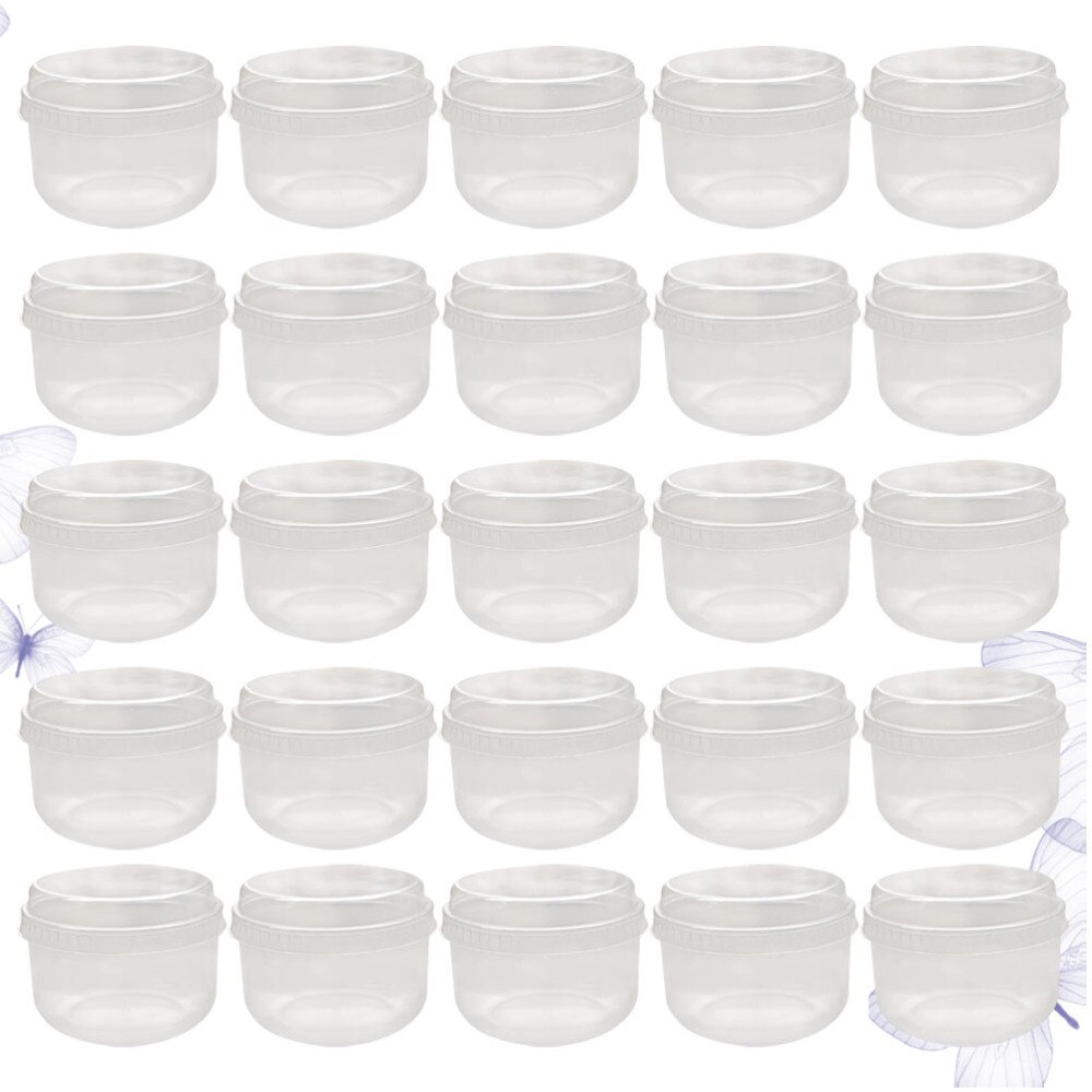 50 Sets Baking Pudding Cup High Temperature Resistant Japenese Pudding beaker with Lid (Transparent)