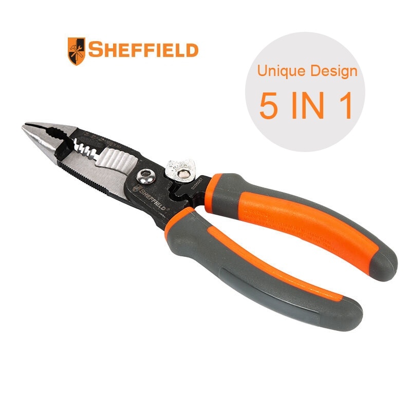 Sheffield 5 in 1 multifunktionel elektrikertang 8 tommer nåletang med strippeskæring
