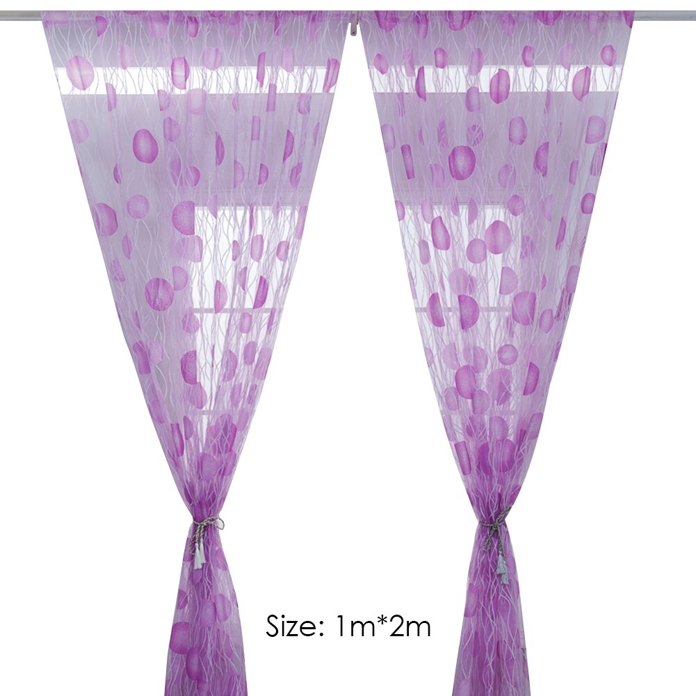 Bedroom Half Shading Window Screen Decor Curve Round Ball Printed Tulle Curtains Home Decoration Polyester Fabric Curtain: B