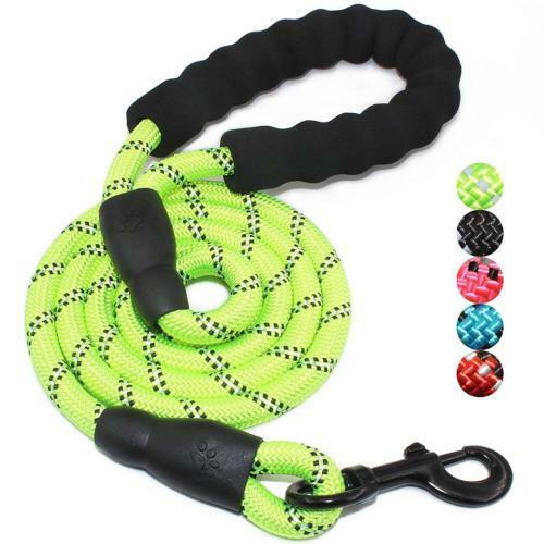 5FT Sterke Pet Hondenlijn Klimmen Touw Reflecterende Draad Nacht Veilig Gewatteerde Handvat Nylon Running Riemen Voor Kleine Grote Honden