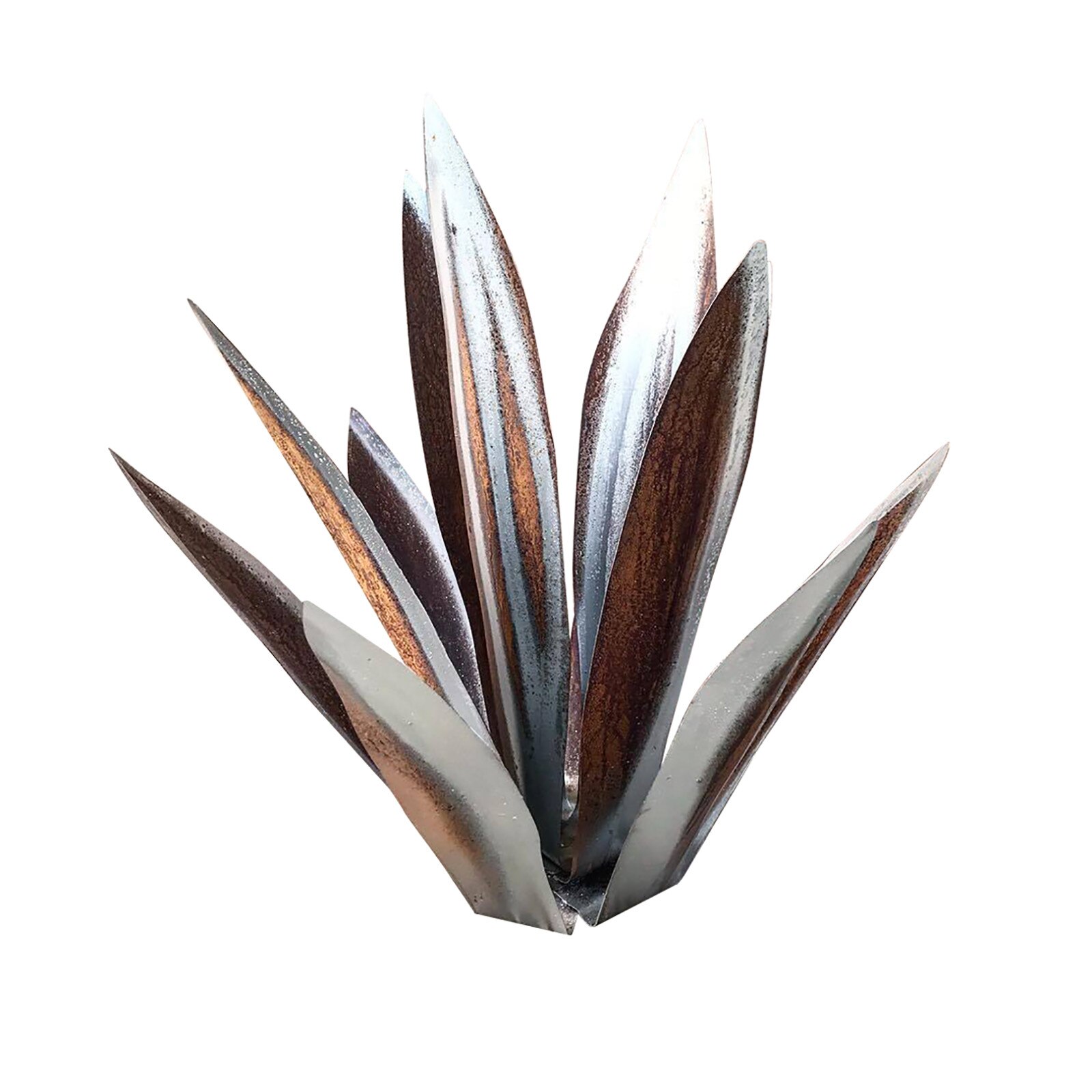 Nouvelle décoration de jardin en métal extérieur, 9 feuilles, Sculpture rustique, Art Tequila: White 