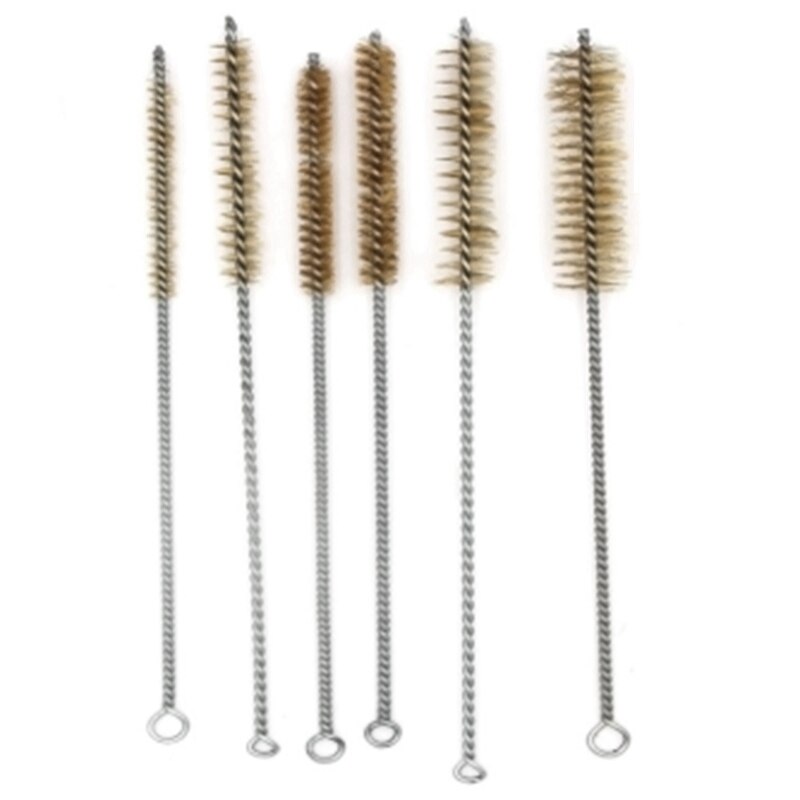 6 Pcs Brass Tube Cleaning Brush Wire Brush Set Cleaning Polishing Tool Brass Wire Brush Set For Pipe Tube Cylinder Bores Cleanin: Default Title