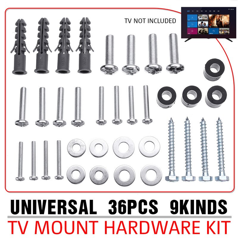 Kit de Hardware de montaje en TV, tornillo de montaje en pared VESA Universal, arandela, ESPACIADOR Pack (M4 M5 M6 M8 M10) para TV y Monitor de montaje