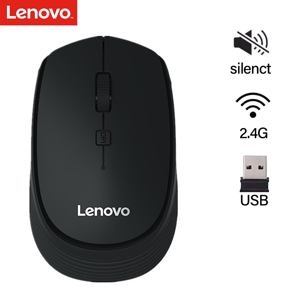 Lenovo M202 Mini mysz bezprzewodowa mysz optyczna 2.4GHz mysz biurowa z odbiornikiem USB na komputer przenośny