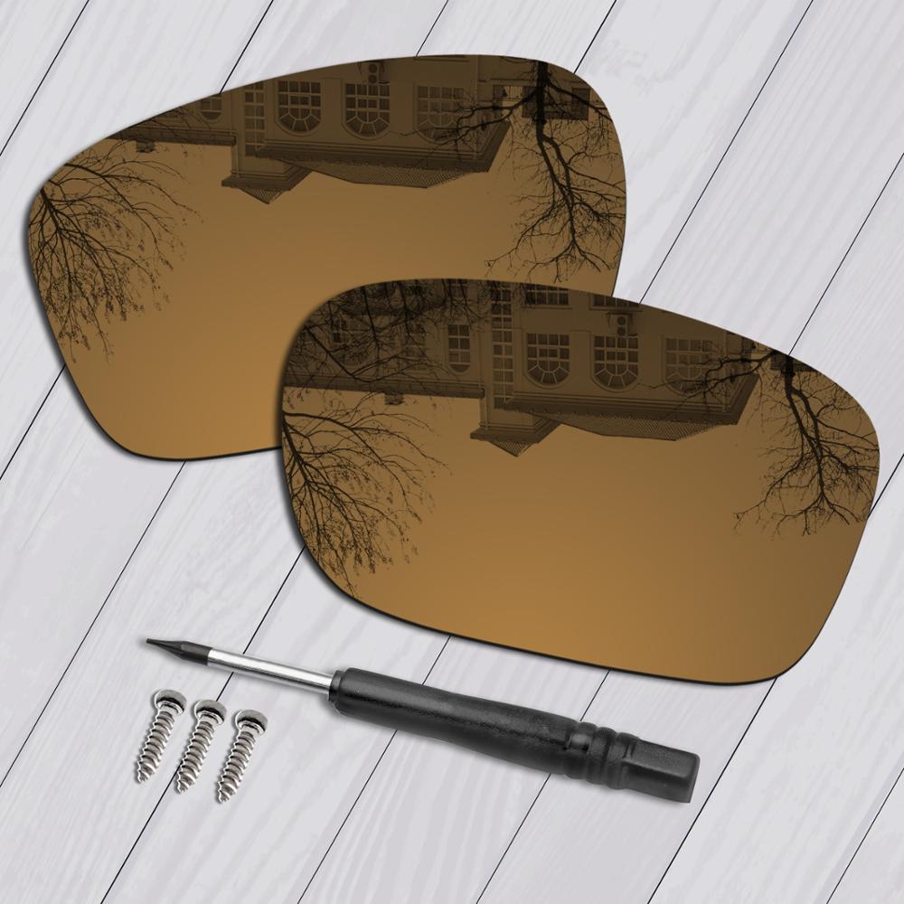 E.O.S Gepolariseerde Verbeterde Vervanging Lenzen & Black Schroevendraaier & Schroeven voor Oakley Twoface OO9189 Zonnebril-Meerdere Keuze: Bronze Golden