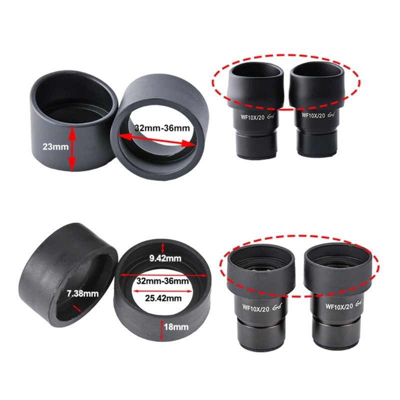 Oculaire œilleton capuchons une paire jumelles protège-yeux stéréo Microscope partie télescopes œilletons diamètre intérieur