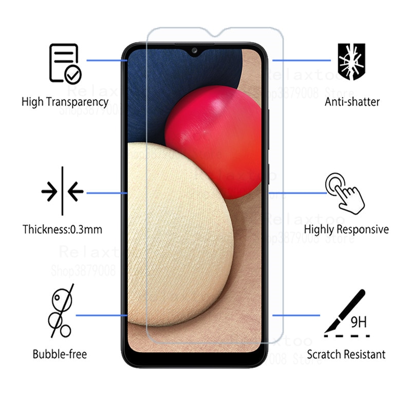 2 pezzi di vetro temperato su custodia a02s vetro samsun per samsung galaxy A02s a03s a 02 s 03 02 s occhiali samsunga02s 2021 cover per telefono
