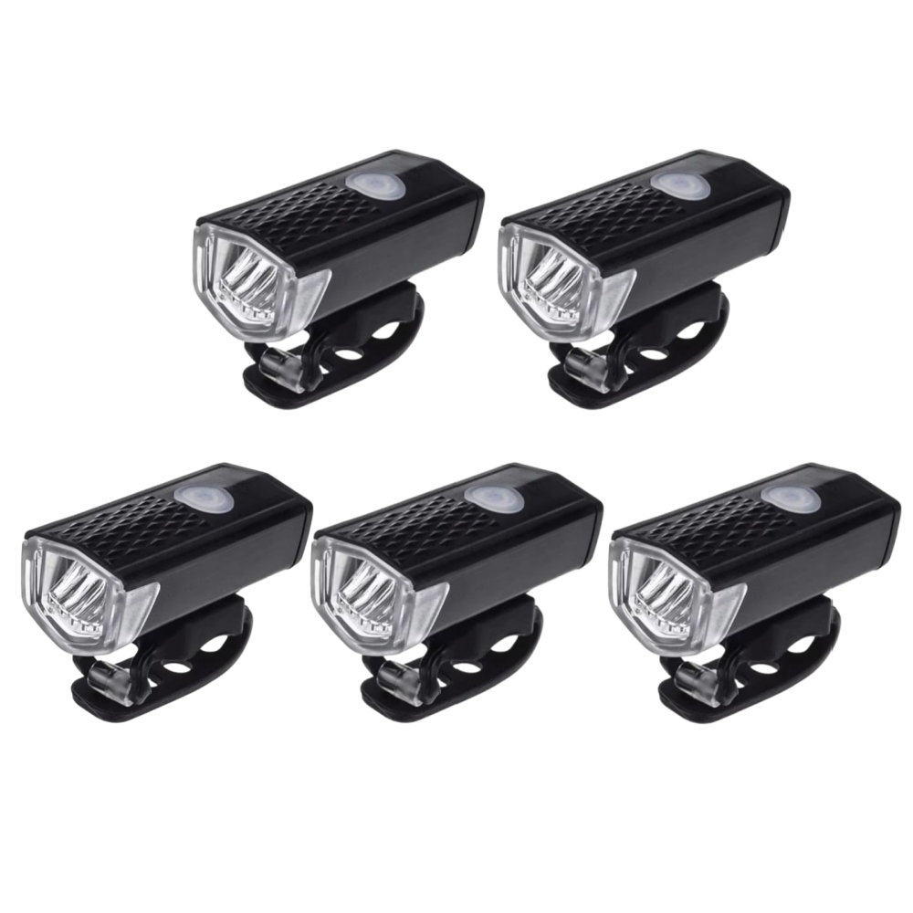 Faro delantero LED para bicicleta de montaña, linterna de advertencia, recargable vía USB, a prueba de lluvia, 1/2 piezas: Azul