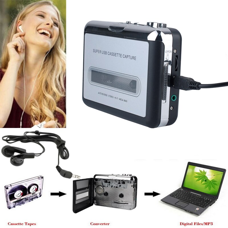 EZCAP 218 lecteur de Cassette vieille bande à MP3 CD convertisseur Audio Capture carte lecteur de musique baladeur Cassette à MP3 Via PC