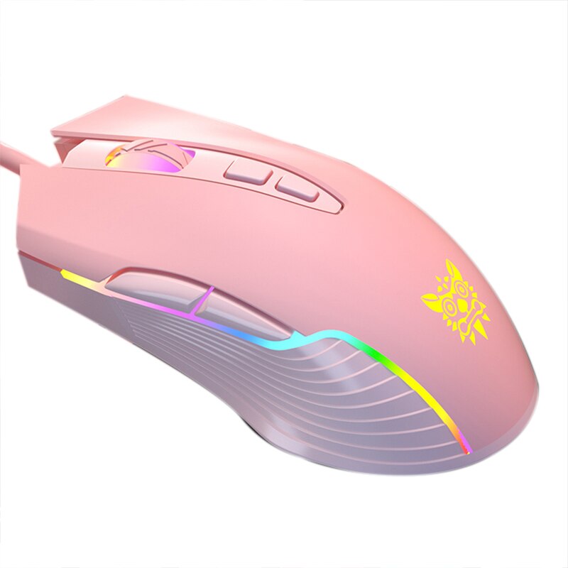 RGB Backlight Gaming Mouse, 6-Speed Adjustable 6400 DPI, USB Wired Pink Girl Game Dedicated Mice,For Laptop Computer Gamer: CW905 pink