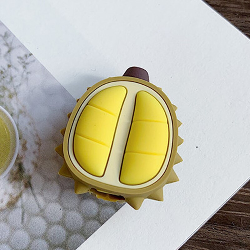 CHIPAL Bite Cute Fruit Cable Protector for iPhone USB Cable Protector Chompers Avocado Pizza Charger Wire Holder Accessories: Yellow Durian