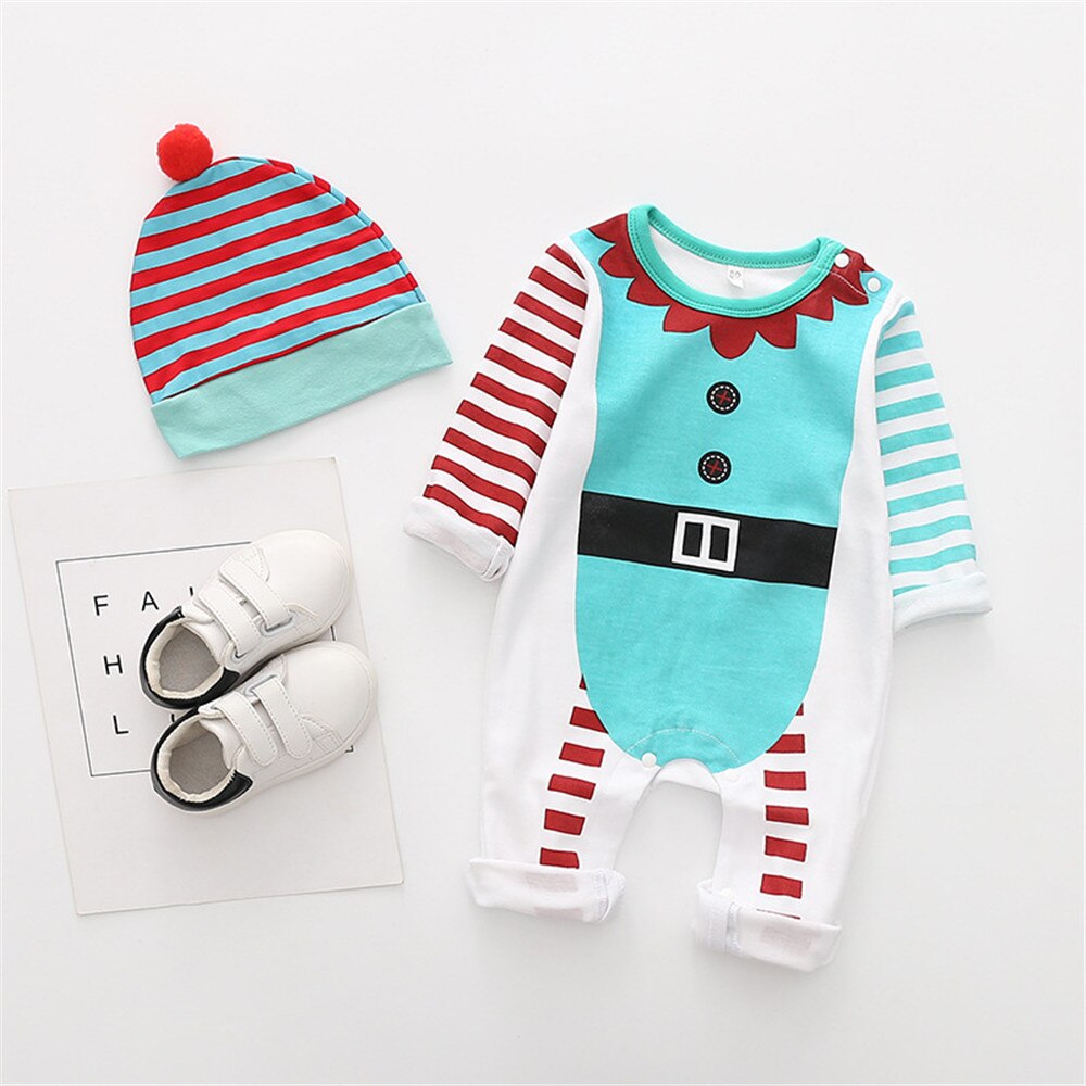 Cosplay Herfst Winter kinderen Kerst Kostuum Kerstman Elf kleding Pasgeboren Baby Jumpsuits kinderen bodysuit kostuums: style 3 / 73CM