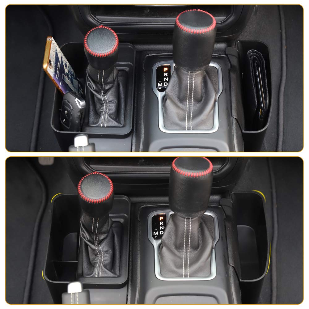 2pcs car Gear Shift Side Storage Box Holder Black ABS For Jeep Wrangler JL auto center Console Storage Box