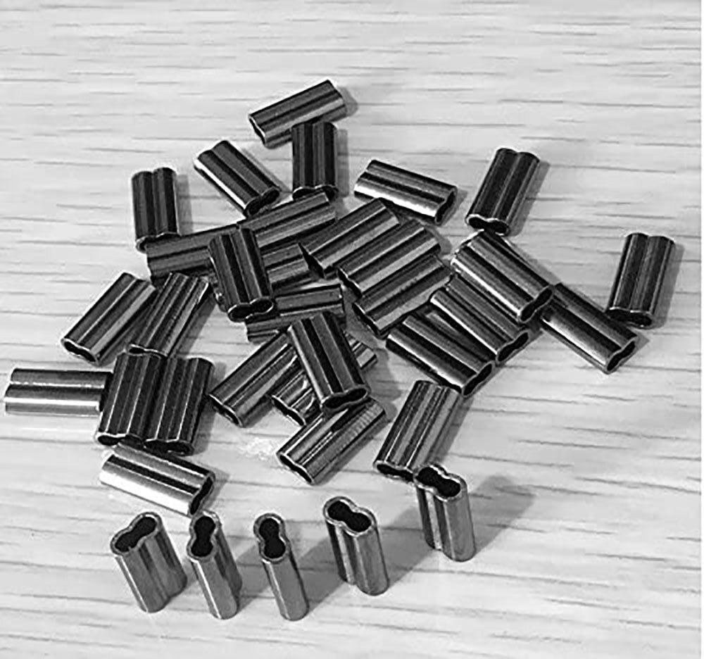 500Pcs/Lot Copper Fishing Crimp Sleeves Double Round Fishing Line Crimping Tube Wire Crimp Connector Accessories 0.8-2.6mm #4