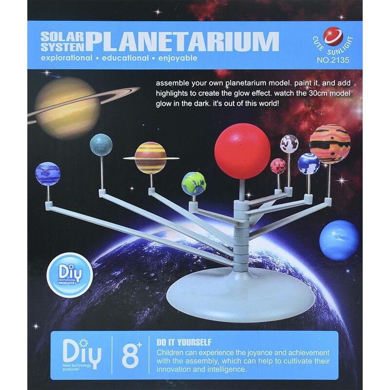 Children's DIY Painting Toy Kit DIY Solar System to Explore Nine Planets Astronomy Science Fair Project Educational Craft Toys