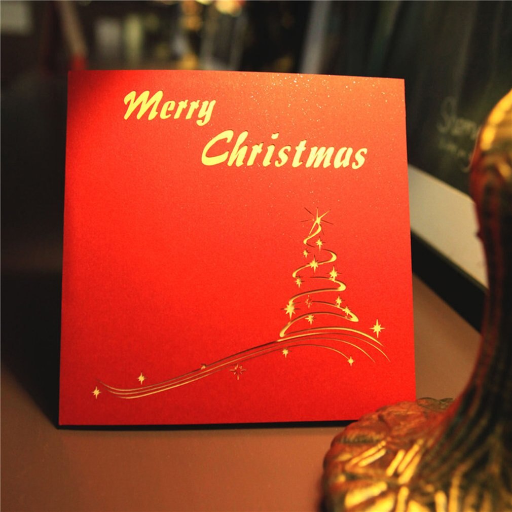 3D Christmas Tree Card Papercraft Pop Up Greeting Cards Christmas Greeting Card For Christmas Decoration