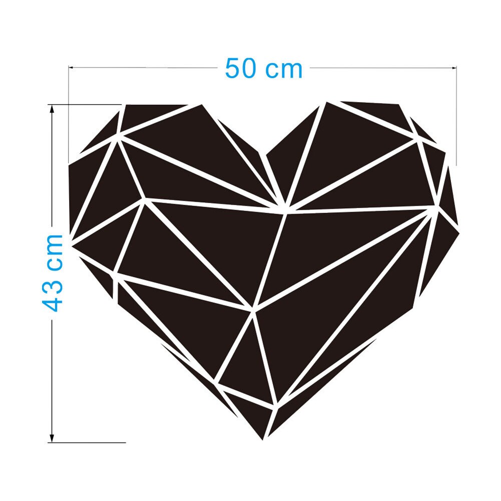 Geometric Love Heart Shape Acrylic Mirror Decorative Three-dimensional Wall Sticker Mirrors