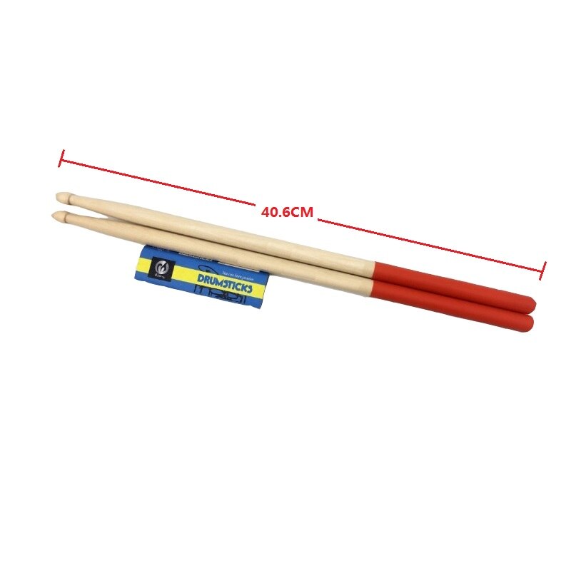 5 Pair Maple Wood Drum Sticks 5A Wood Tip Student Drum Sticks In Color Red / Yellow / Green/ Blue with Bag Waterproof Oxford