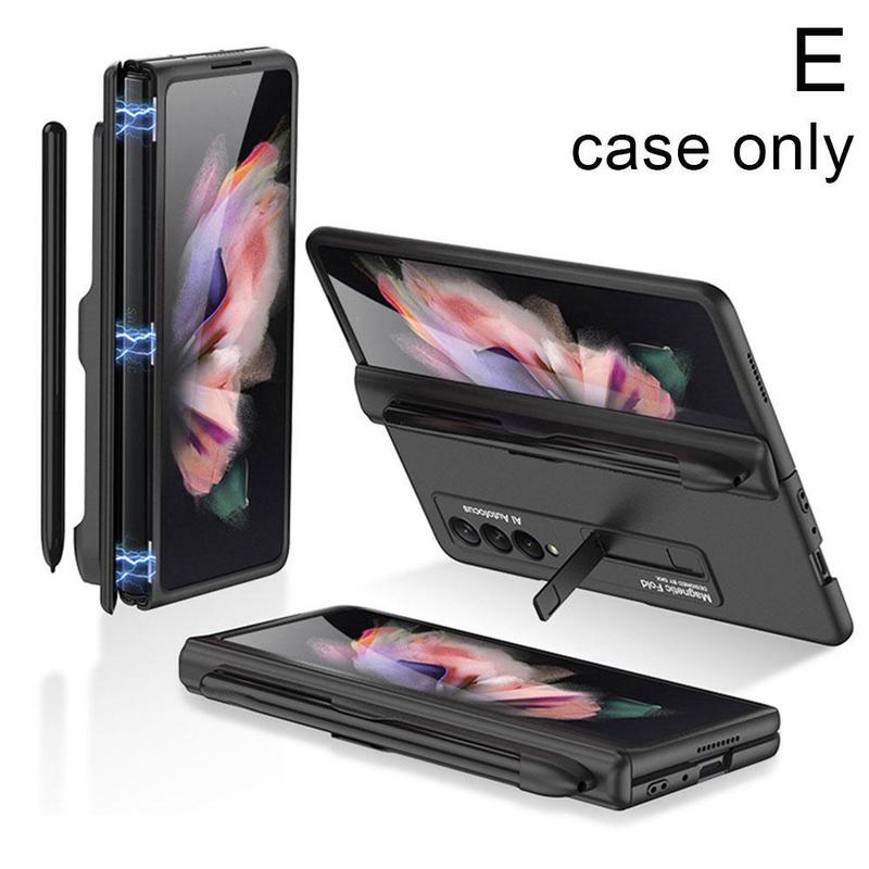 All-Inclusive Magnetische Scharnier Pen Slot Hard Shell Voor Samsung Galaxy Z Vouw 3/W22 Volledige Bescherming Magnetische case S Pen Slot Case: E