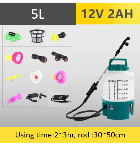 5L 8L 12L Portable Mini Electric Sprayer / Spraying Garden Gardening Watering Tools Spray Atomizer: WHITE