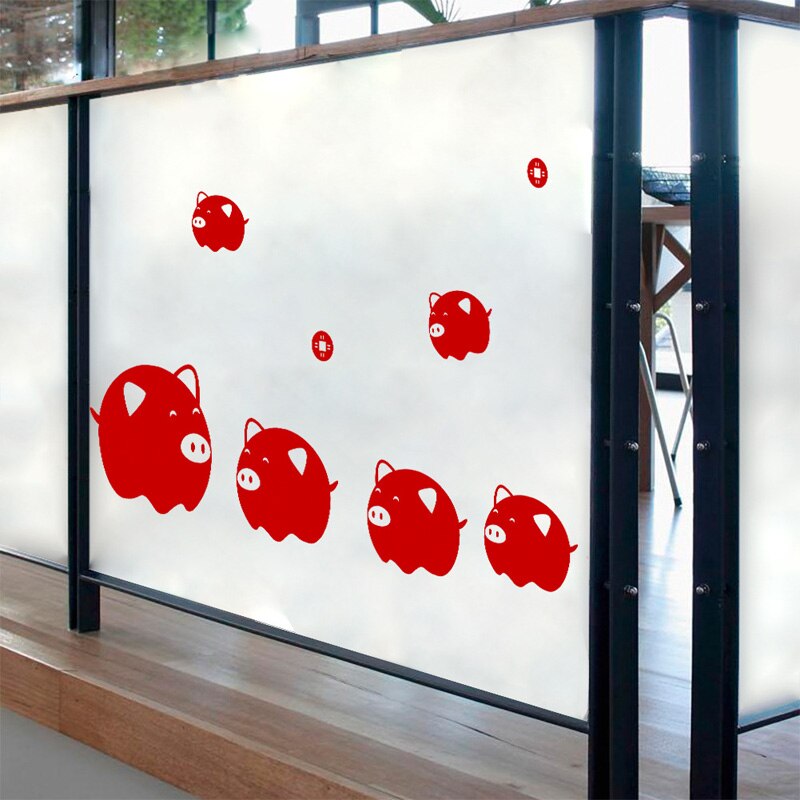 År rød gris wallsticker til stuen glasvindue dekoration til hjemmet kunst decals tapet dekoration klistermærker